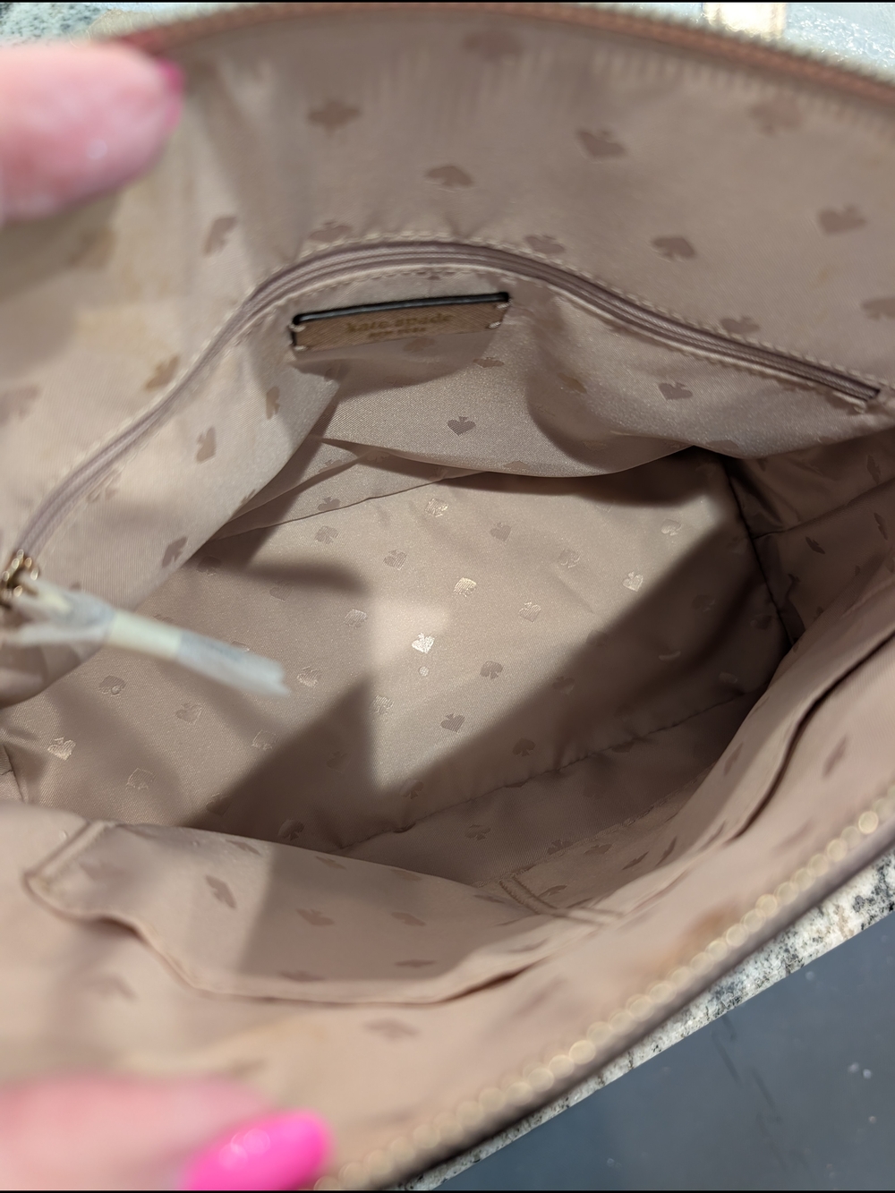 Kate Spade Metallic Gold Dome Satchel w/Gold Glitter Polkadot Wallet - Picture 6 of 13